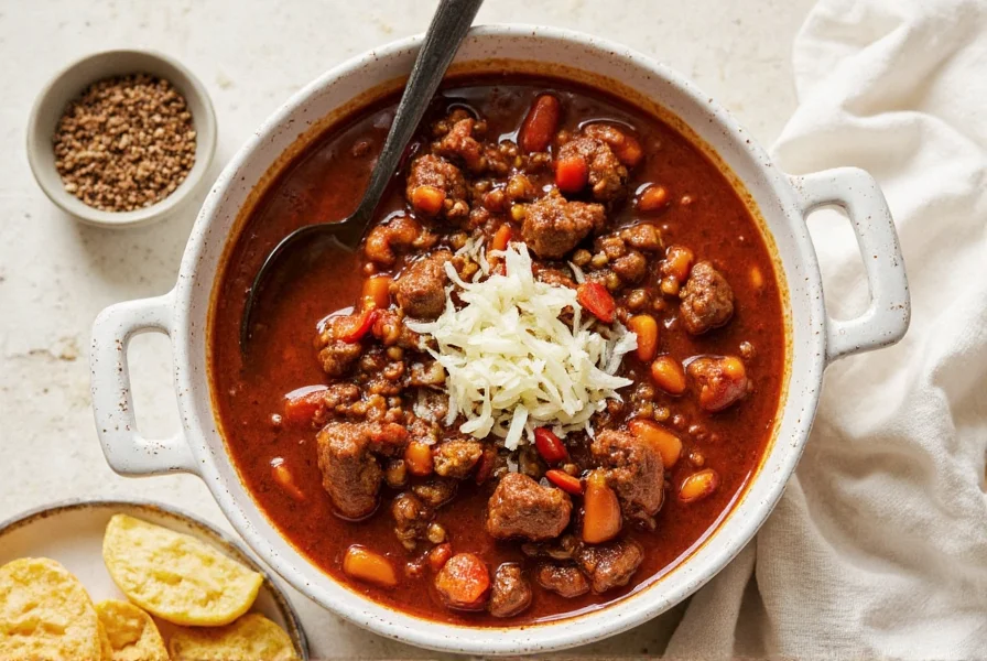 Slow cooker with browned beef and spices