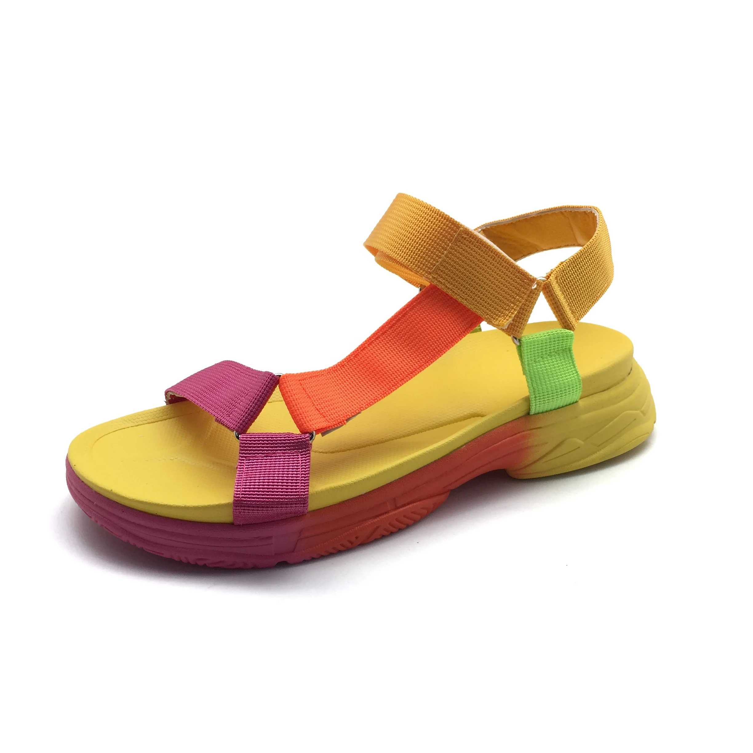 

Summer New Design Colourful Outdoor PVC Flat Sandals For Women, Customized color
