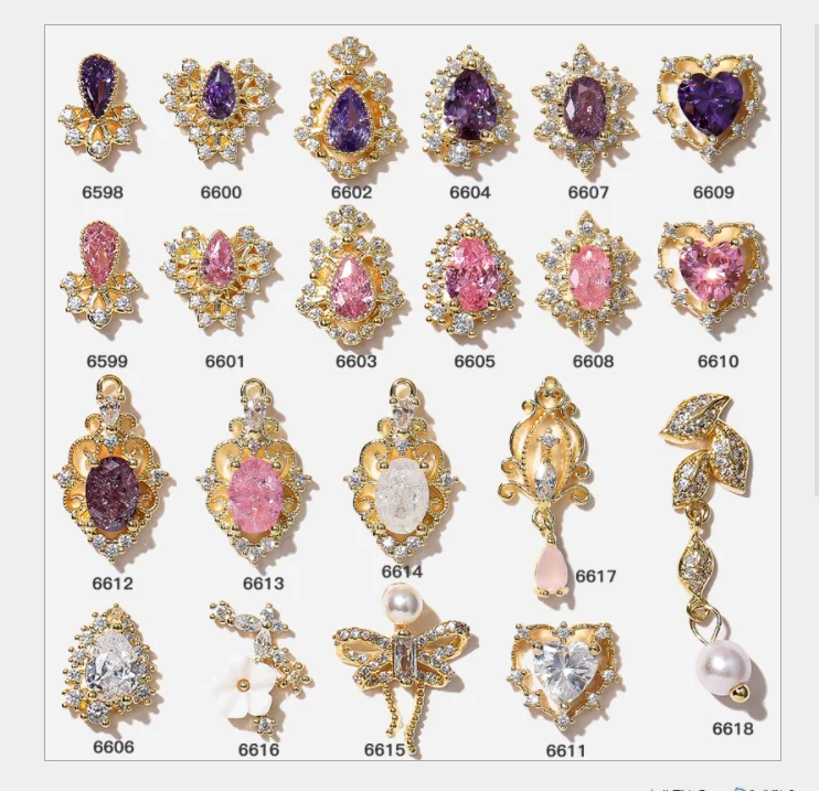 

2021 custom wholesale new Chinese nail art supplies alloy nail decorations 3d nail art diamond for women Rhinestone