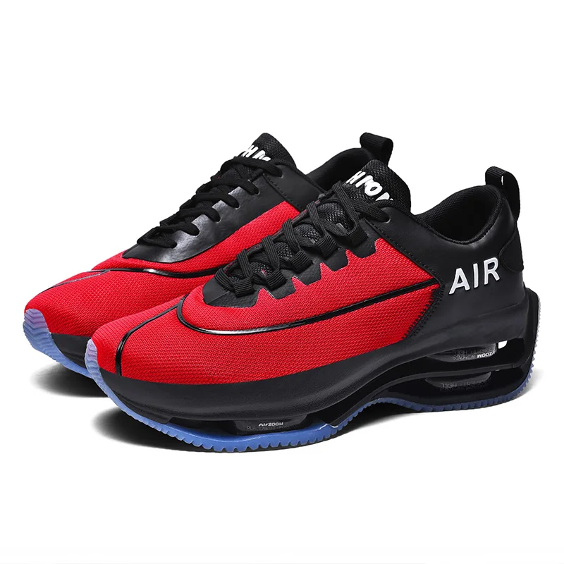 

2021 New designer Original Quality Custom Brand Logo Zoom Double Stacked Men Running Sneakers Sports Shoes, Black,white,red