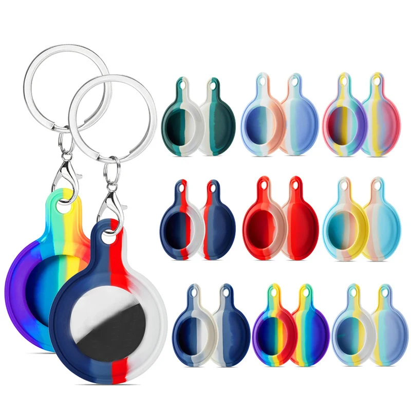 

BOORUI wholesale tracker protective cover for apple airtag case liquid silicone with hook case for airtags, 9 colors