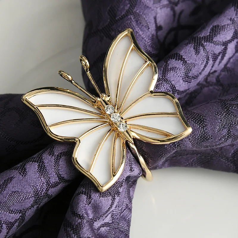

Jachon seashell high-end napkin buckles alloy butterfly shape napkin ring exquisite dainty napkin ring, As picture