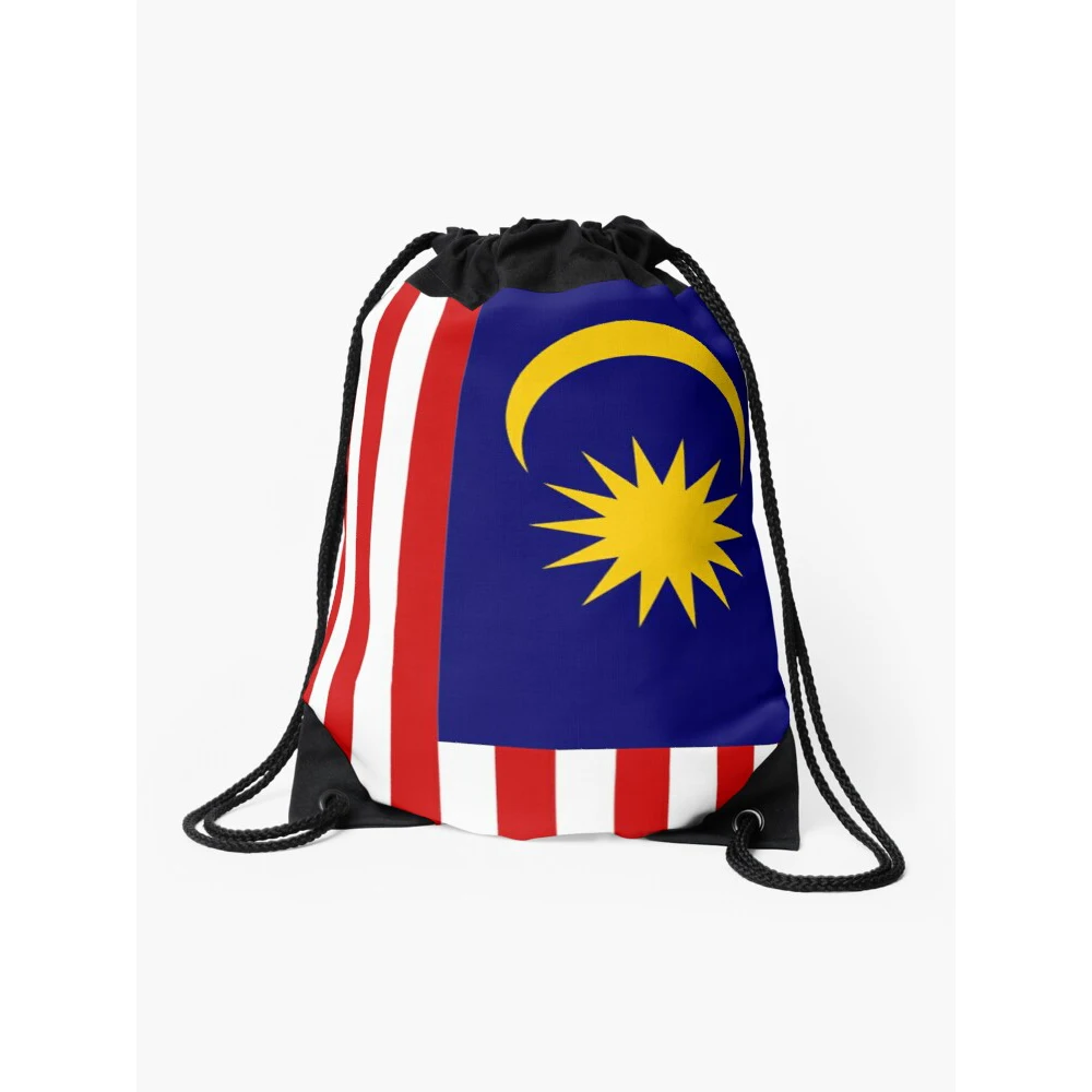 

Custom design good quality Malaysia logo sublimation polyester drawstring bag, Custom color