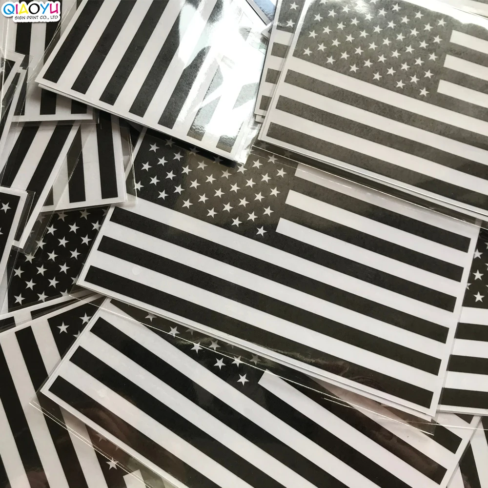 Flat black american flag vinyl decal matte free shipping