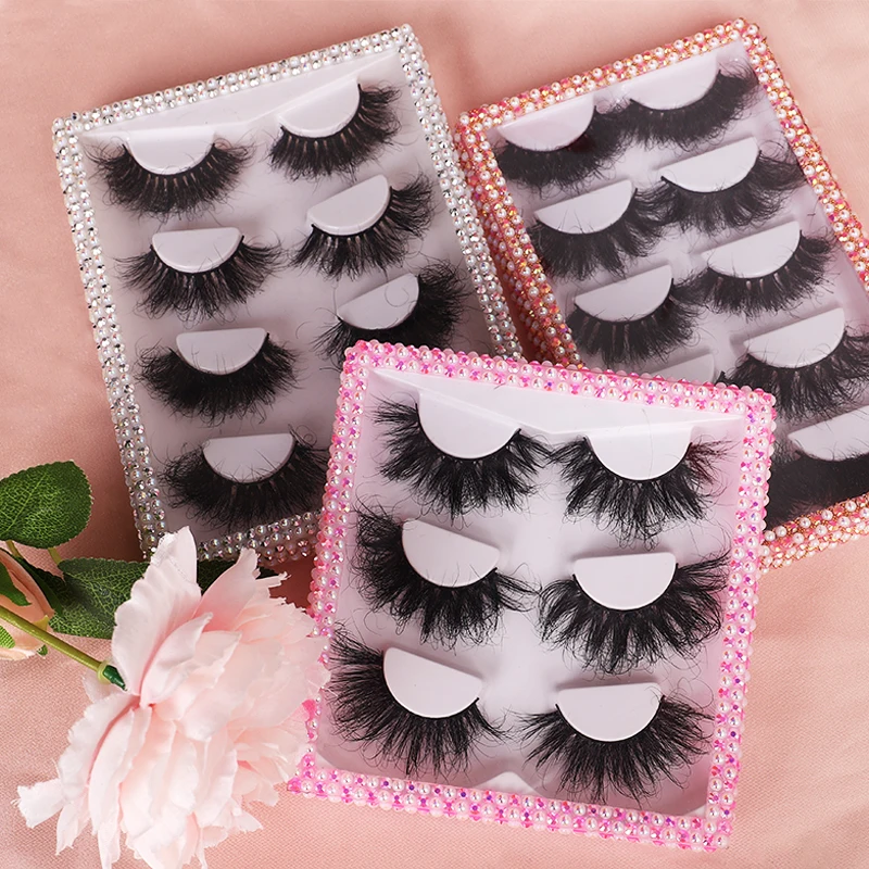 

Custom 100% Real Mink Lashes Book Boxes Transparent Clear Band Full Strip Silk Fluffy 3D Lash Box, Natural black