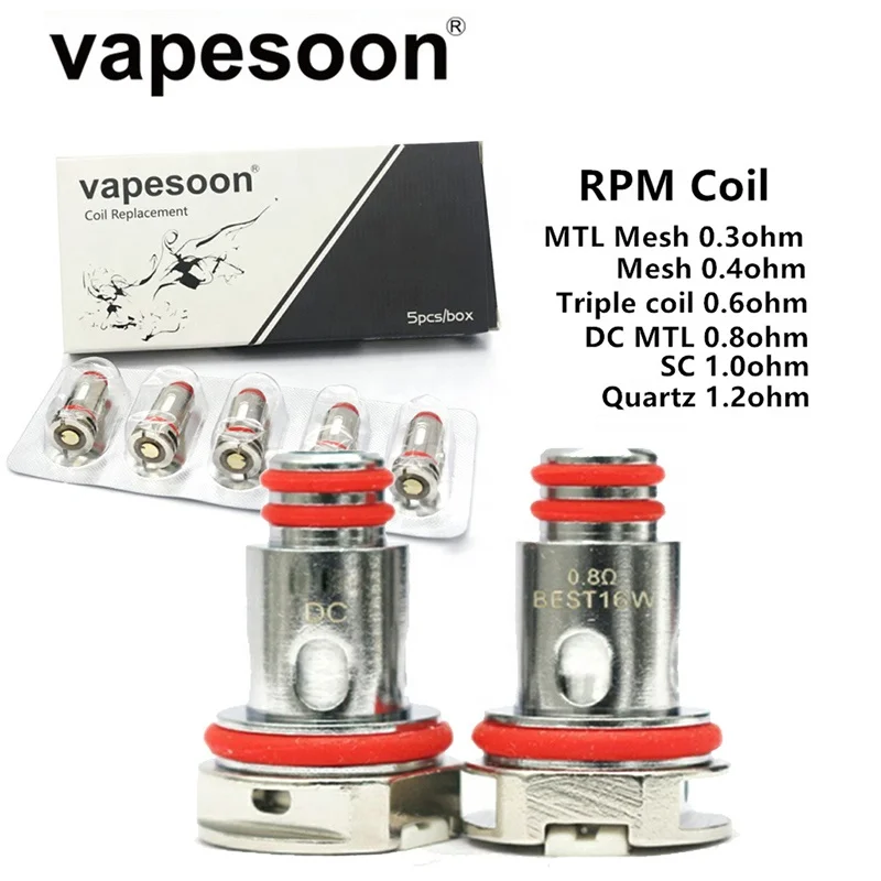 

vapesoon RPM 0.3ohm 0.4ohm 0.6ohm 0.8ohm 1.0ohm 1.2ohm coil for RPM4 Morph Pod Nord 4 Thallo NORD X SCAR-P3 SCAR-P5 RPM Lite