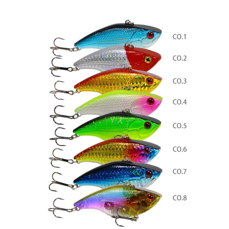 

Sinking VIB Fishing Lure Lipless Crankbait Artificial Hard Bait All Depth Winter Pike Bass Fishing Tackle, 8colors