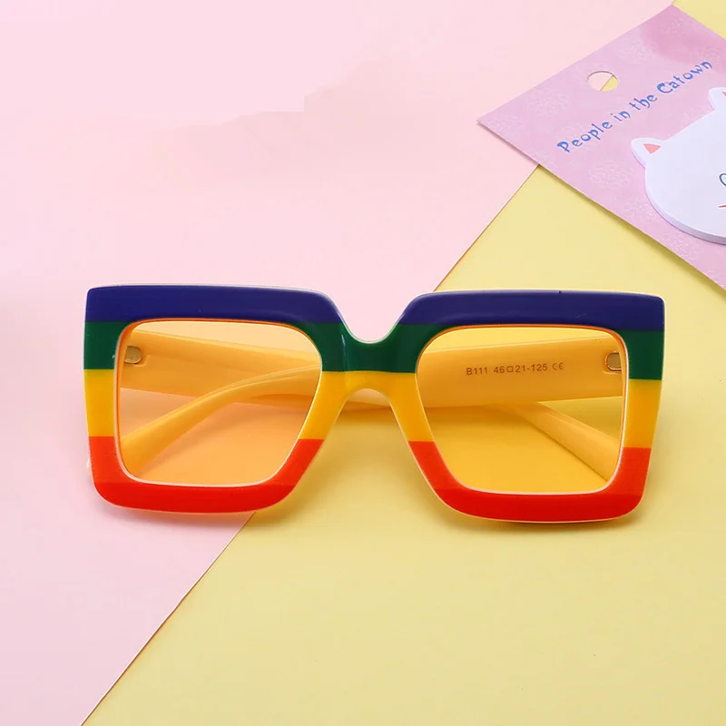 

New fashion child multi-color frame boys square sunglasses trend cool kid girls sunglasses, As the picture show