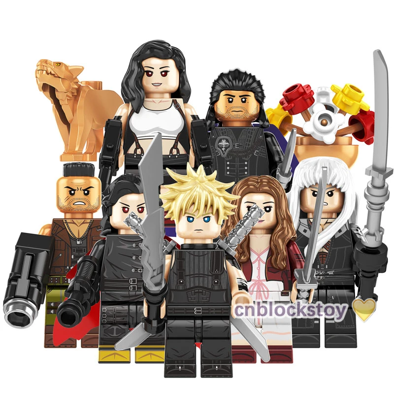 

Final Fantasy Game Series cloud Strife Tifa Lockhart Vincere Barret Wallace Building Block Figure Collect Plastic Toy KF6187