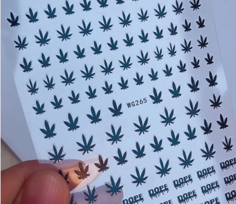 

WG265 New cross-border e-commerce special for hemp leaf nail stickers autumn nail stickers nail accessories