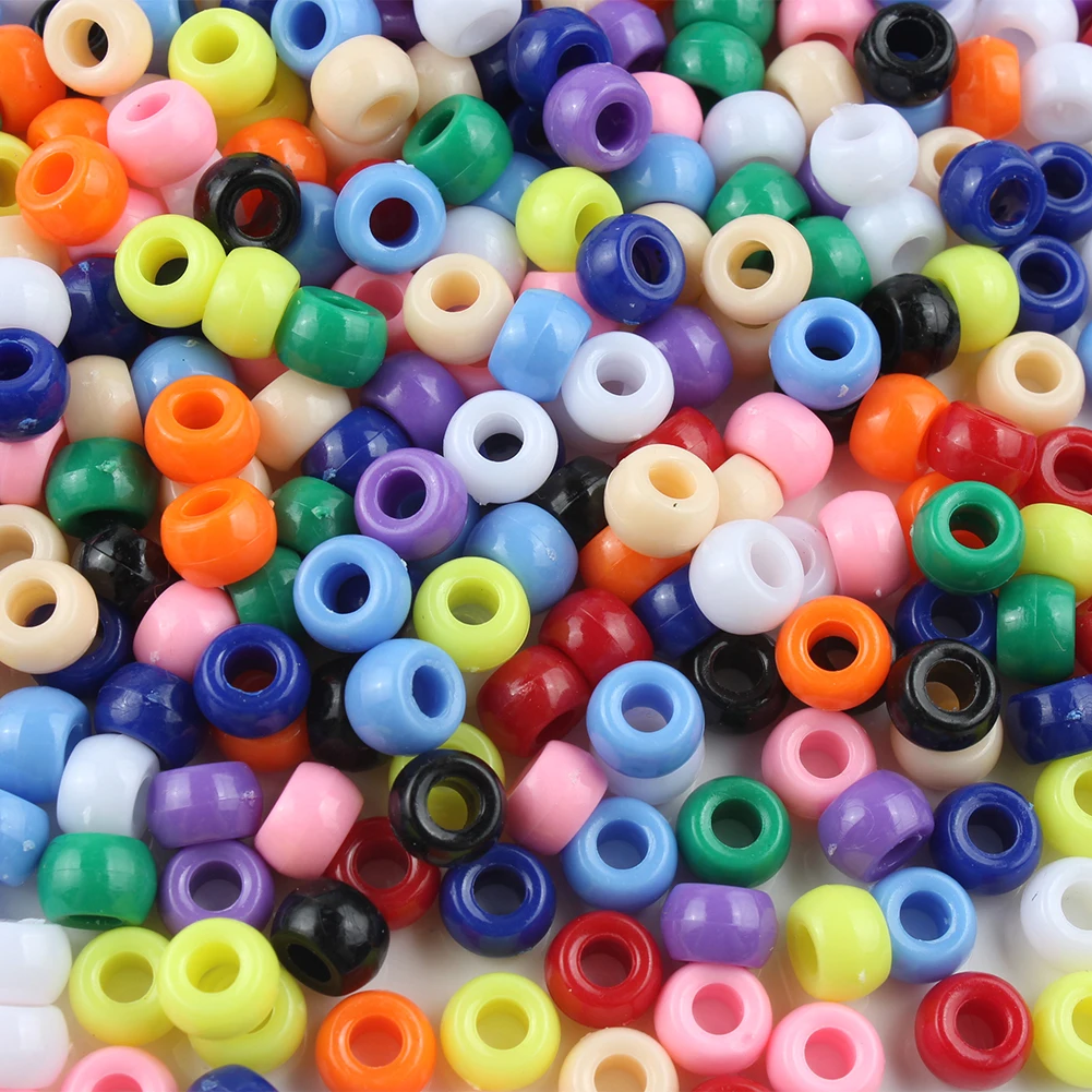 

Wholesale Mix Color Large Hole Acrylic Beads Colored Plastic Pony Beads for DIY