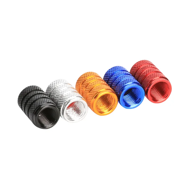 

Round Shape Knurled Bike Tires Air Cap Bicycle Parts Mountain Bike Aluminum Alloy Valve Cap, As shown