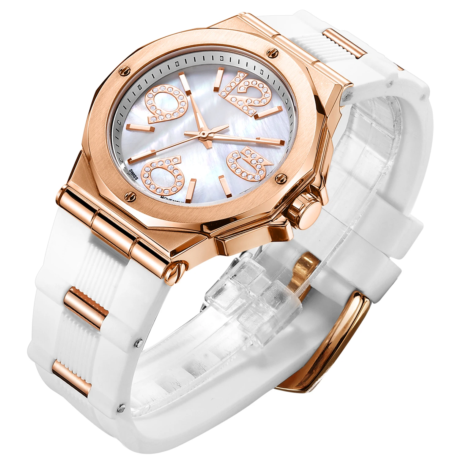 

Wholesale Popular Rose Gold Stainless Steel Case Watch Ladies Luxury Brands Watch High Quality, Customized colors accepted