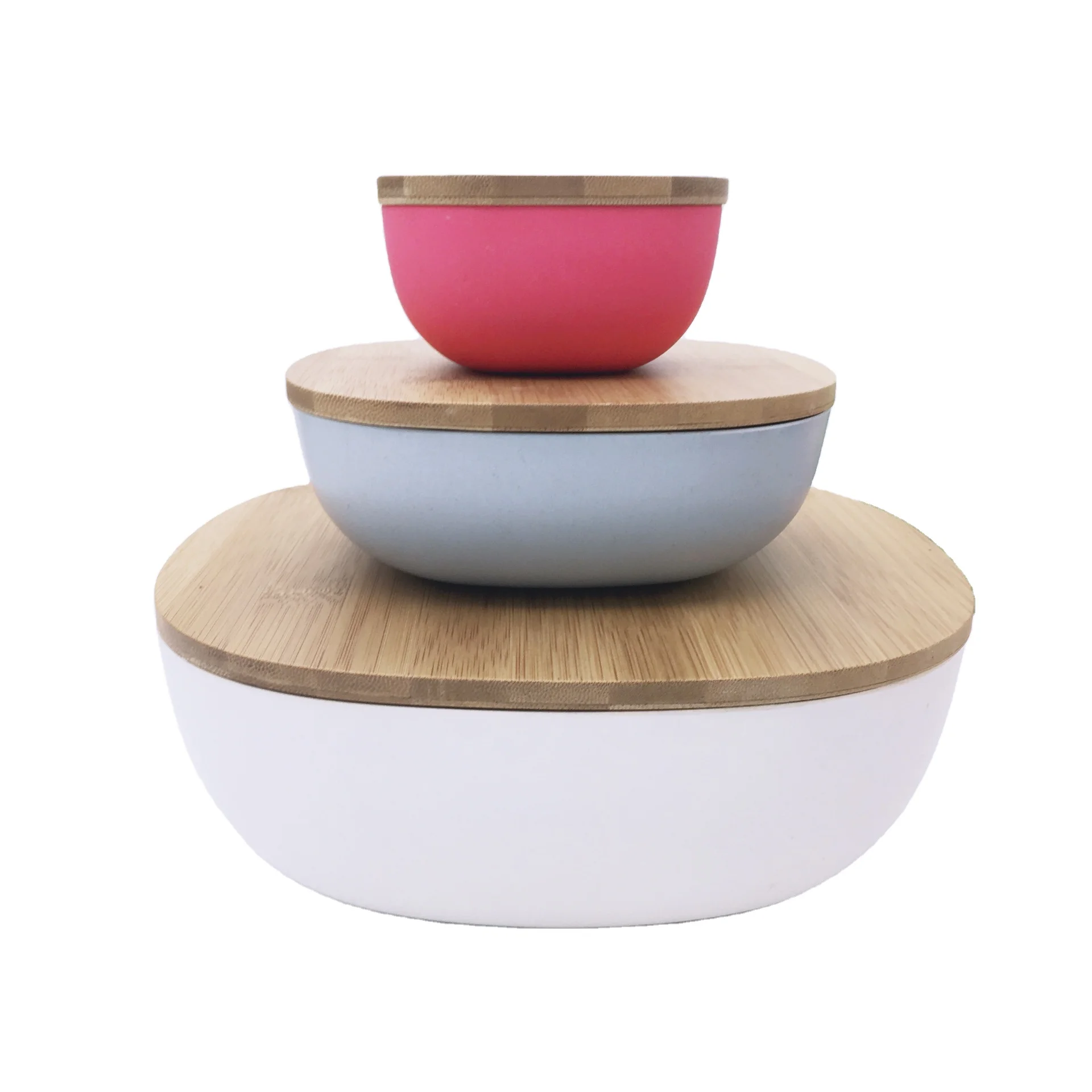 

Eco-friendly biodegradable bamboo fiber salad bowls gift sets kitchen bowl set, As picture/customized