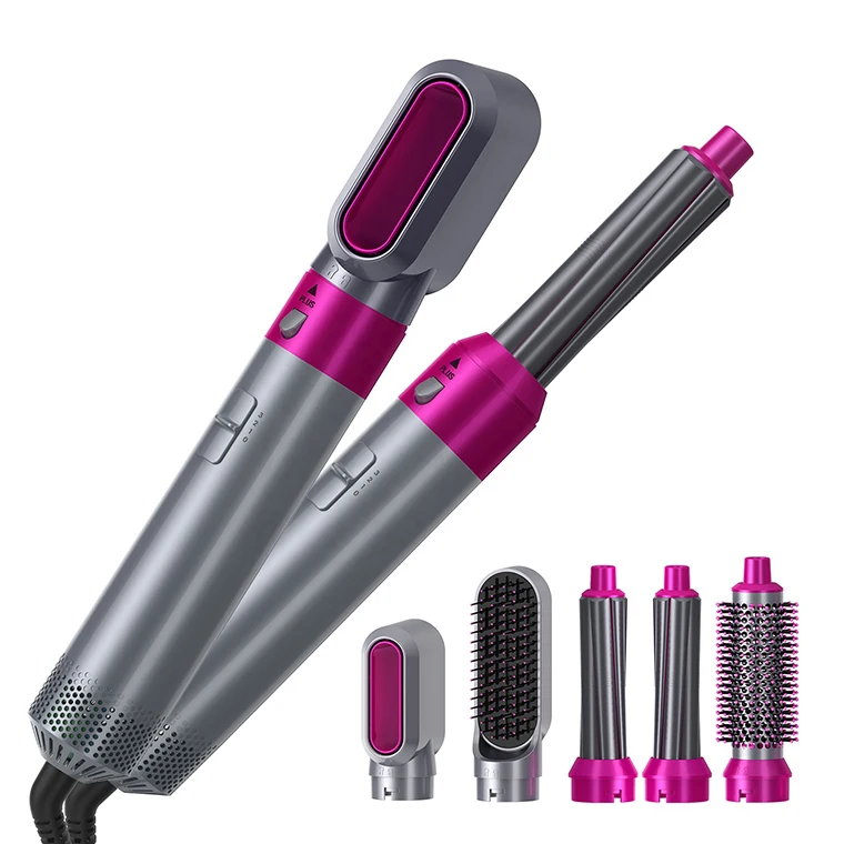 

Factory Price Hot Air Styler Set 5 In 1Hair Dryer One Step 1000w Hot Air Brush Professional Hair Volumizing Brush, Pink