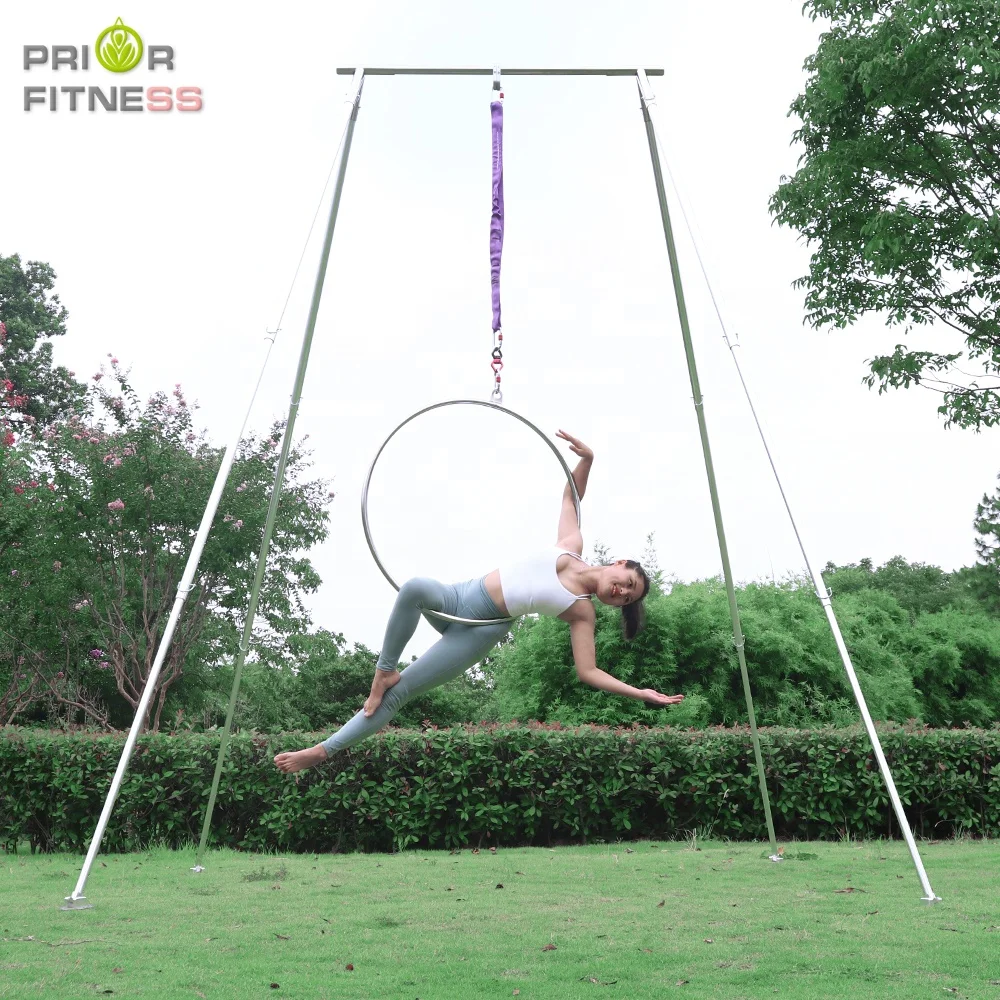 

Hot sale Lyra Hoop Acrobatics Circle Hollow Steel Aerial Yoga Pole Dance Dancing Aerial Hoop One Point, Silver/black