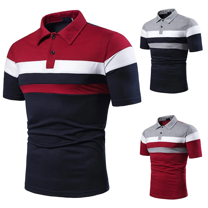

2021 high quality designer polo streetwear men's shirt Contrast Color cotton shirt men casual clothes Custom polo men's t-shirt