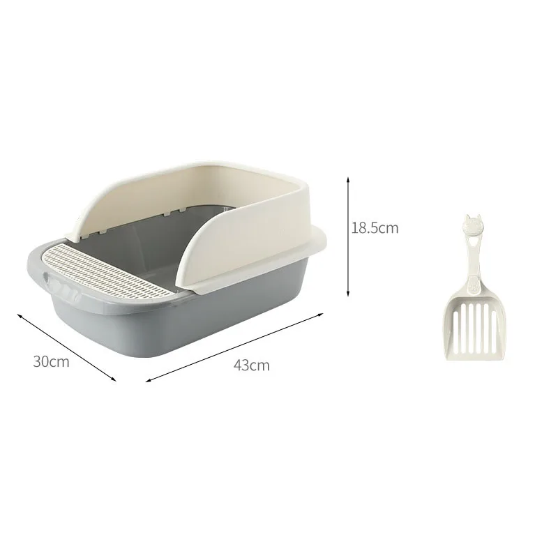 

2021 New design OEM/ODM smycz Cat toilet anti-splashing without sand semi-enclosed cat poop tray, cat supplies