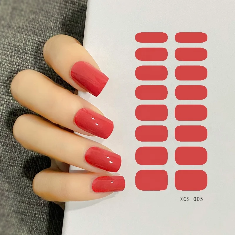 

2D Multi Color Wholesale Solid Color Simple Waterproof Nail Stickers Paper with Rubbing Strips Nails Art Patch, As shown