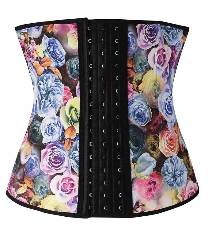 

High Quality Hooks Floral 9 Steel Boned Rose Plus Size waist Trainer