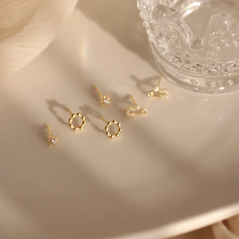 

925 silver pin and star earring