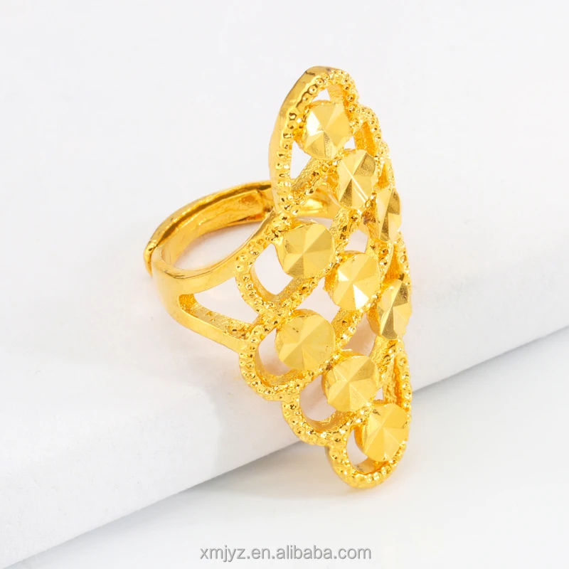 

Cross-Border Wholesale Polka Dot Hollow Alloy Diamond Opening Women's Ring Gold-Plated Jewelry Korean Fashion Ring Girl