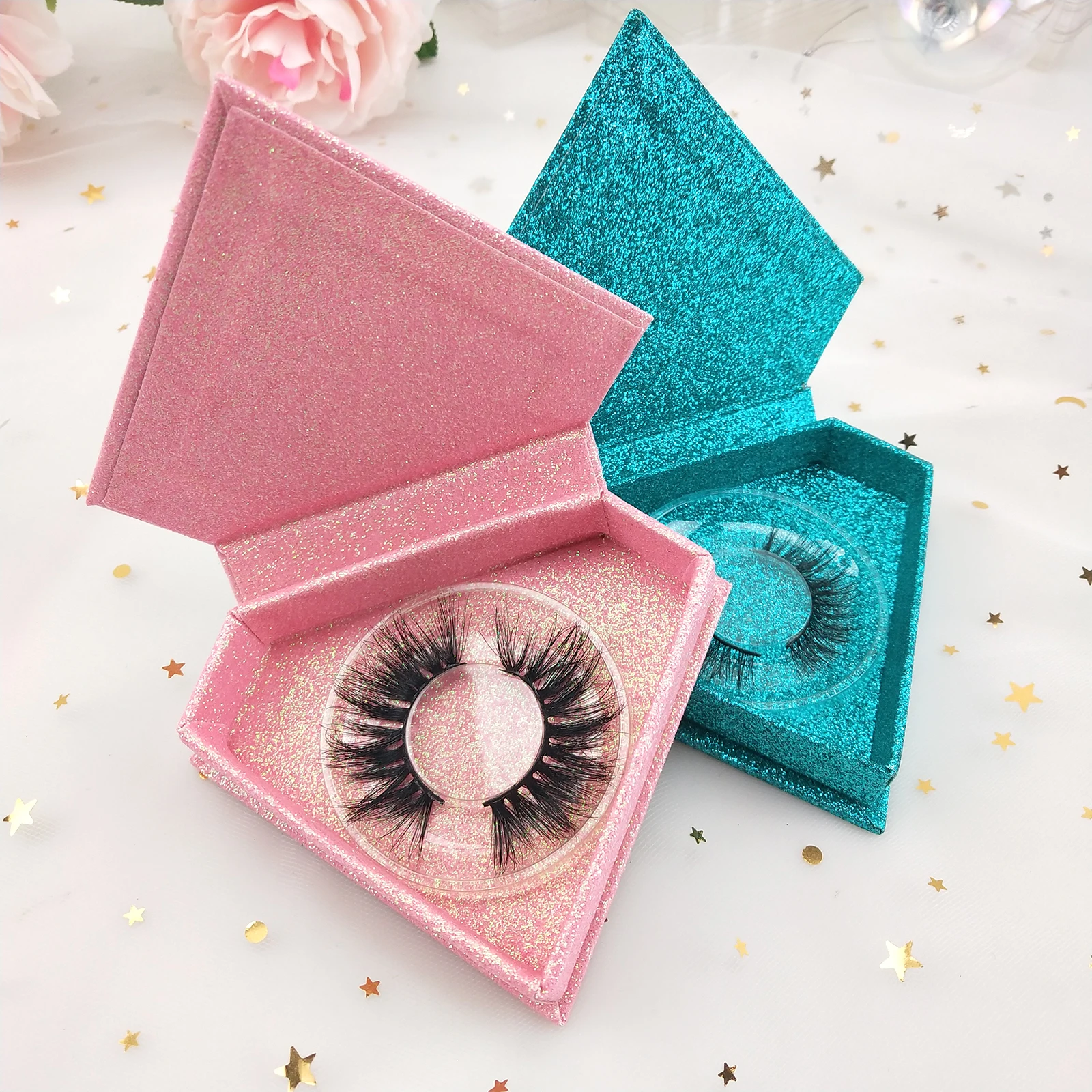 Large Stock For Diamond Eyelash Box Marble Lash Box With Private Label
