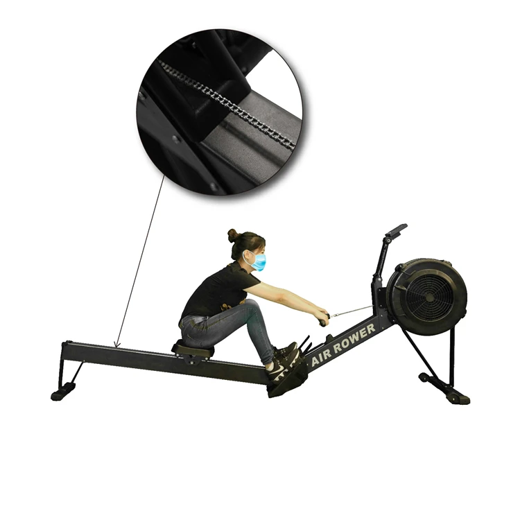 

Delivery from France warehouse hot sale air rower equipment machines gym for body building fitness, Black