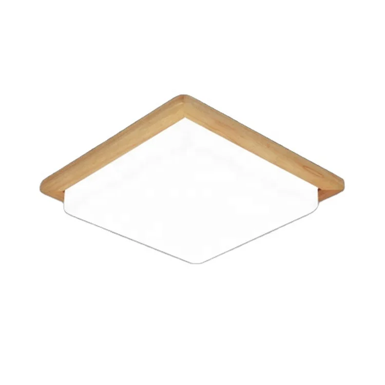 Manufacturer 15w 18w 24w custom wood acrylic bedroom office flush mounted square ceiling led lights