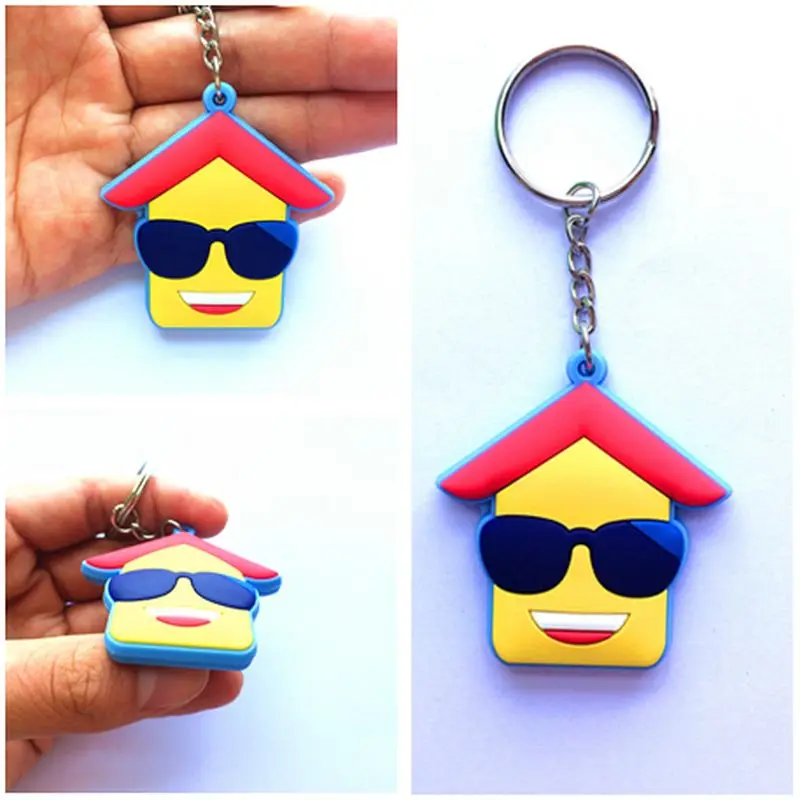 soft pvc rubber key ring with logo m