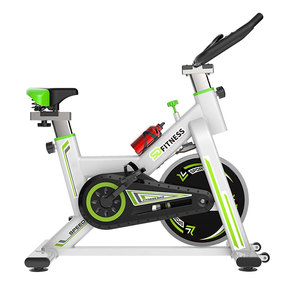 

SDS-79 Customized color home gym equipment aluminium alloy pedal spinning bike with deluxe soft cushion