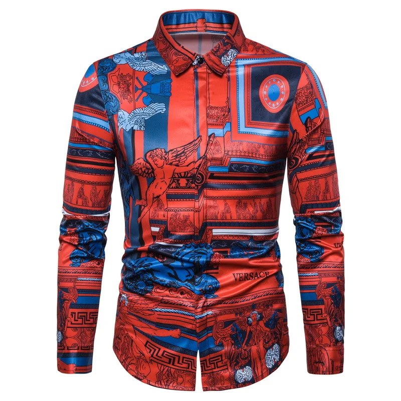 

Print Shirt Accept Customization With High Quality Men's Shirts Long Sleevehawaiian Long Sleeve Shirts, Show, all other colors and designs could be customized