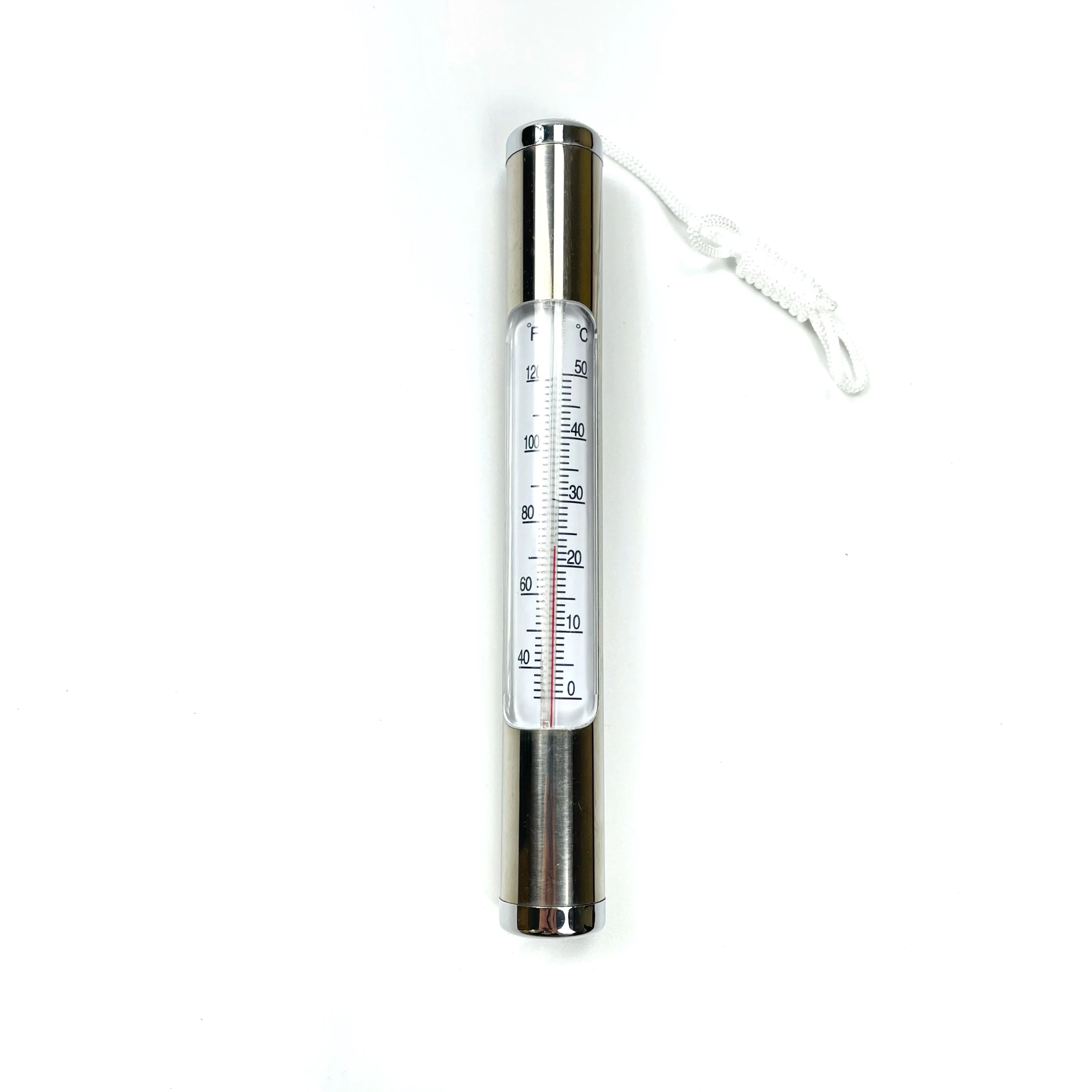 

Chrome Plated Metal Thermometer for Swimming Pool Floating Thermometer, White