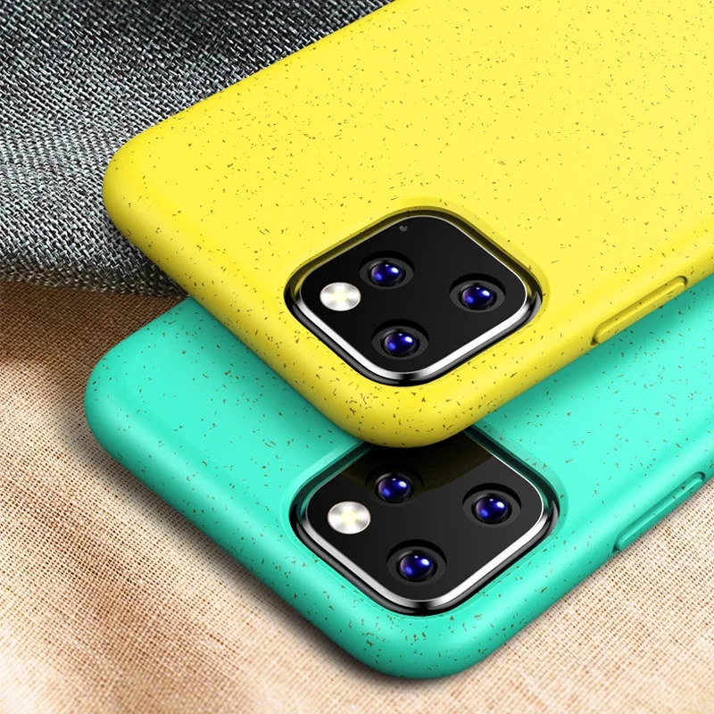 Eco Friendly Natural Wheat Straw Biodegradable TPU Phone Case For iPhone 11 Pro Max