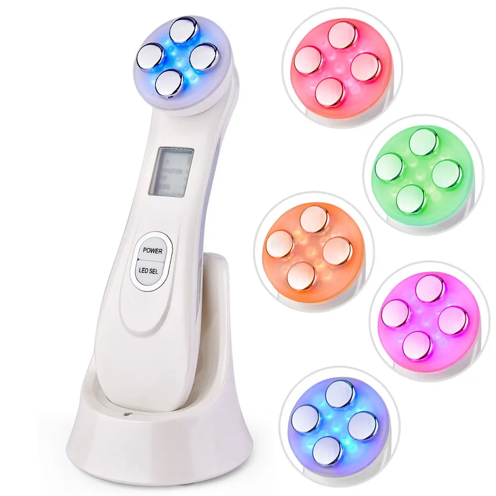 

5 in 1 Skin Tightening LED EMS RF Face Lift Beauty Device Wrinkle Acne Pigment Removal LED Light Therapy Beauty Device