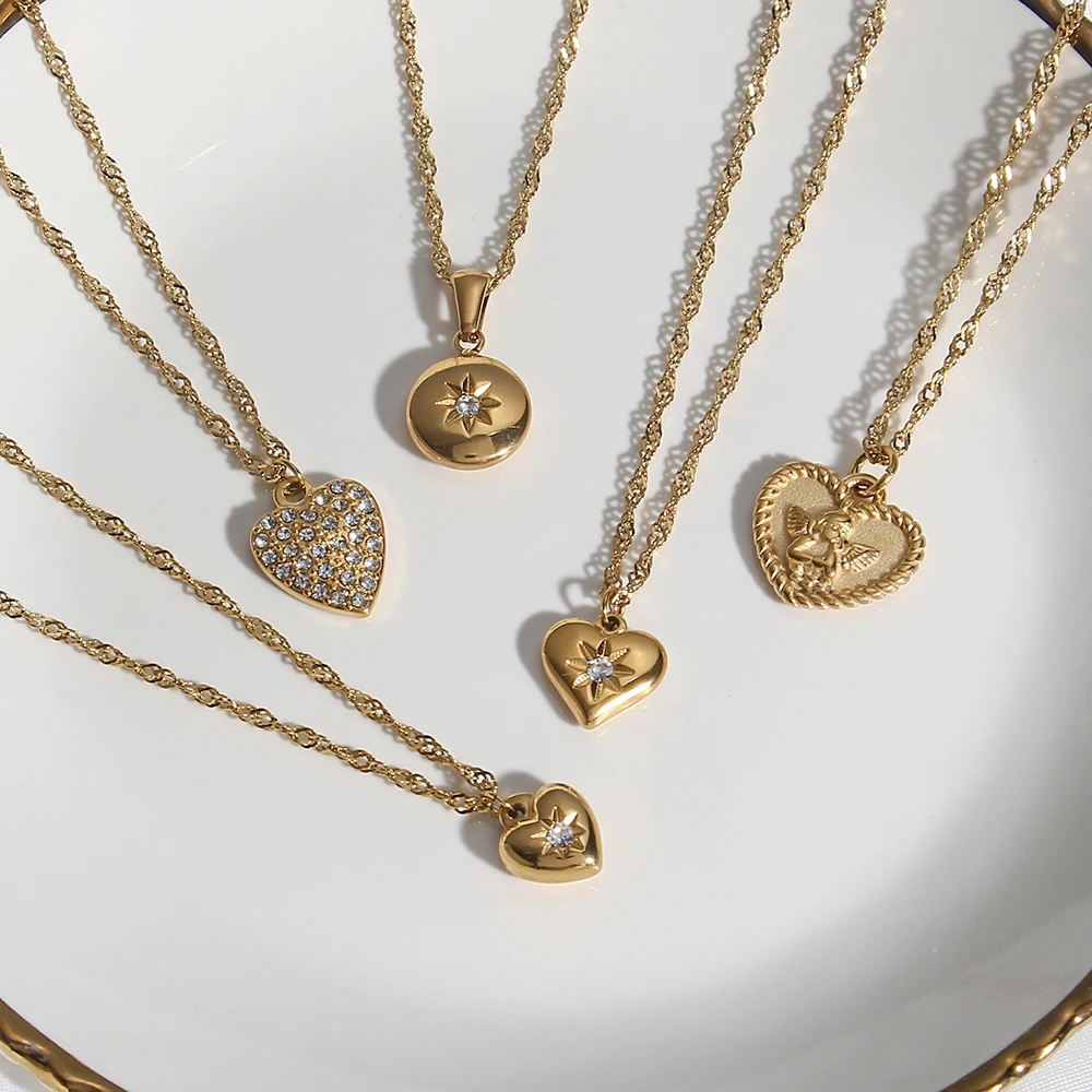 

2021 fashion 18k gold plated pendant Jewelry Stainless Steel necklace for Women