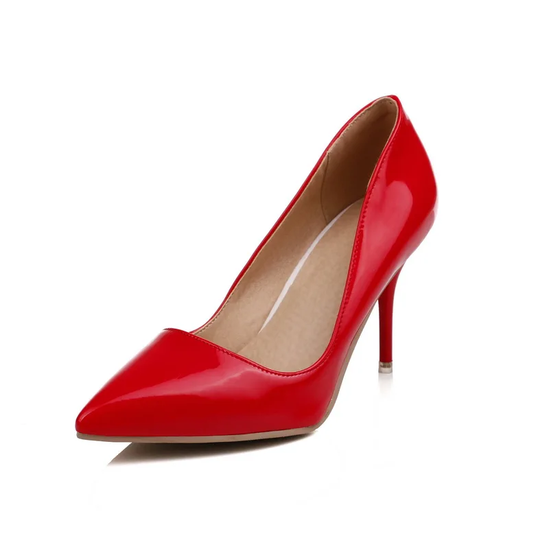 

Women's Patent Pumps Closed Pointed Toe High Stiletto Heel Classic Elegant Office Soiree Dress Pumps red, Red/black/pink/white/yellow