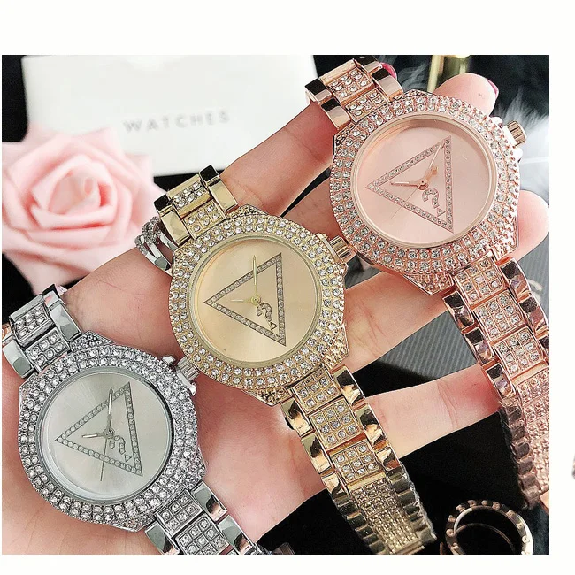 

Luxury brand Bling bling rose gold Quartz Wristwatch Ladies Women Ice Out Diamond Watch