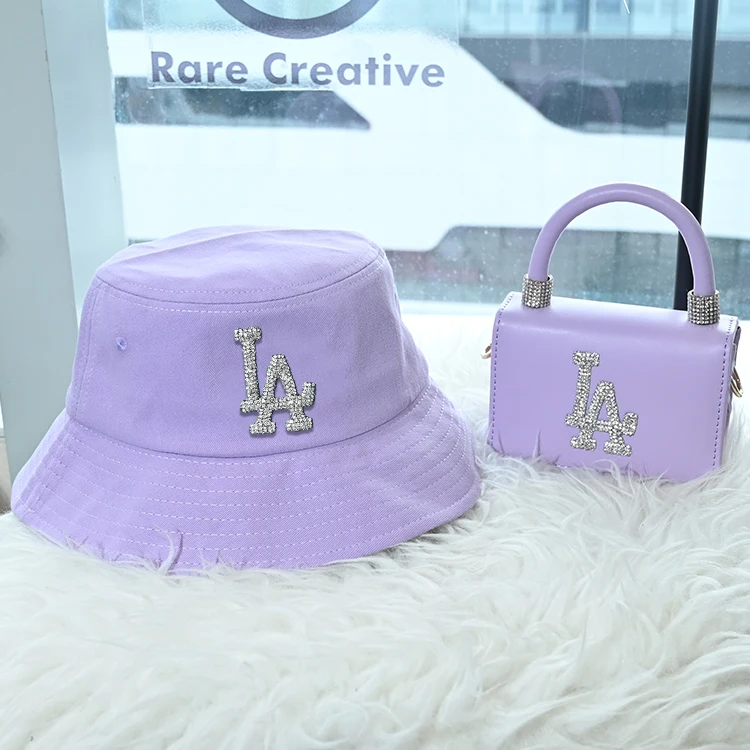 

factory wholesale famous Fashion Luxury Women Designer brand bags Mini ladies Purses and Handbags with matching bucket hat set