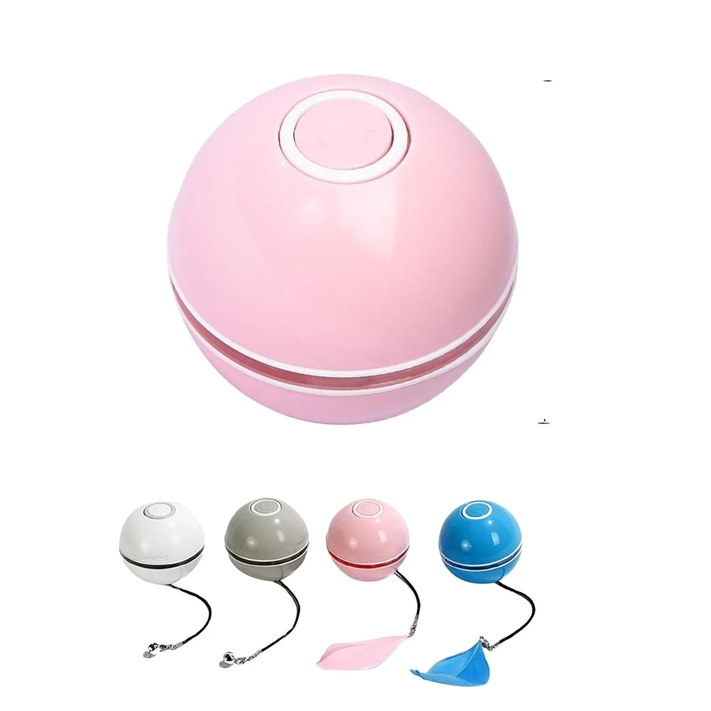 

Interactive cat training toys pet cat ball layer toy LED light smart ball for cat, Pink/white/blue/grey