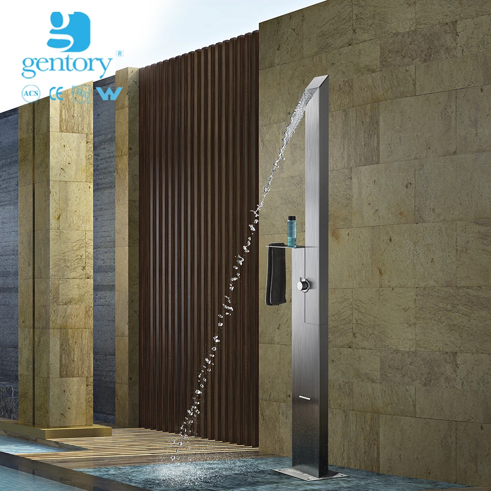 

2020 Excellent design gentory outdoor beach shower S309 #316 stainless steel shower tray outdoor shower panel for pool