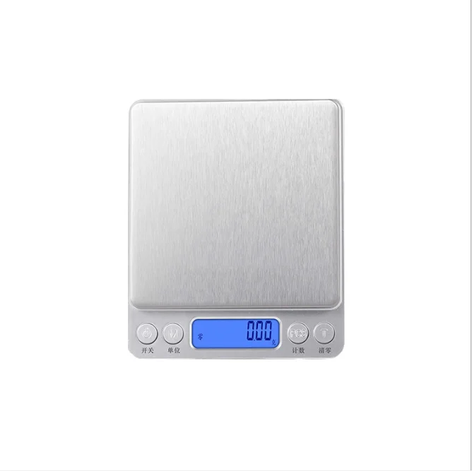 

Kitchen scale baking electronic high precision 0.01g weighing small coffee household stainless steel food scale, Silver