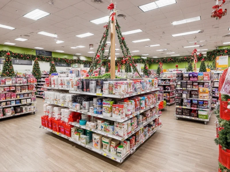 Joann store layout showing seasonal crafting section with holiday decorations