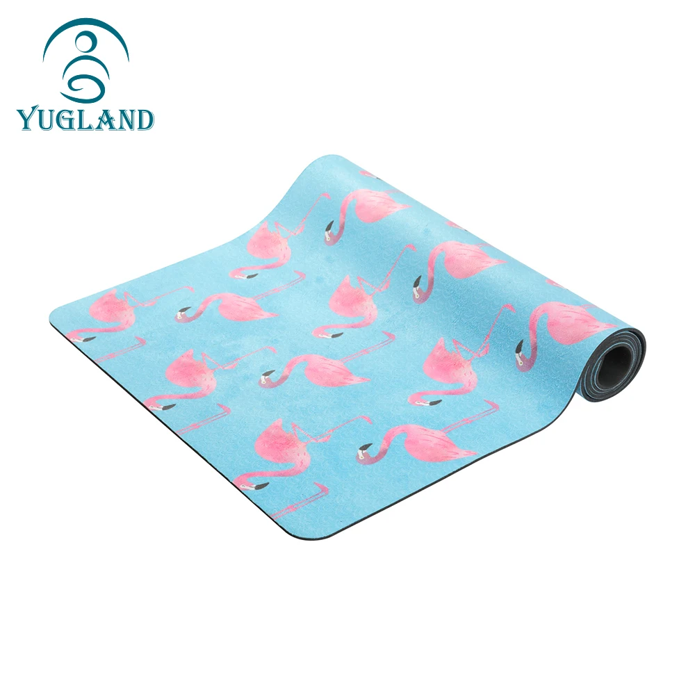 

wholesale eco friendly foldable microfiber colorful natural rubber yoga suede mat, Customized