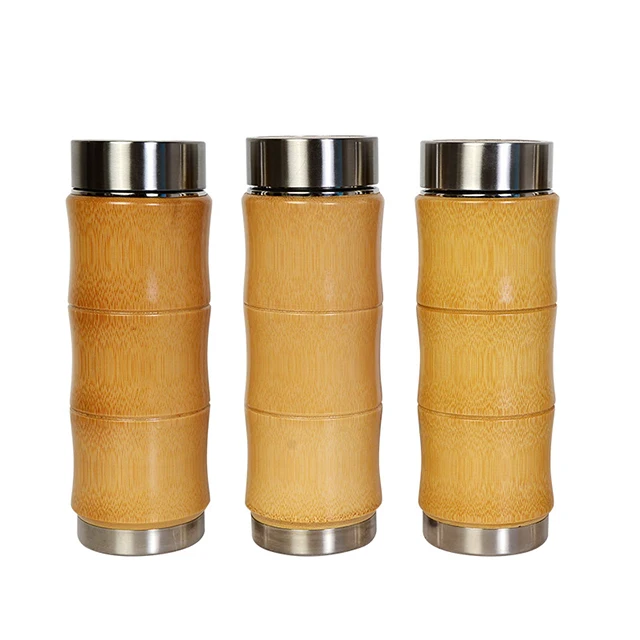 

Original bamboo screw lid ceramic cup portable thermos jug water cup