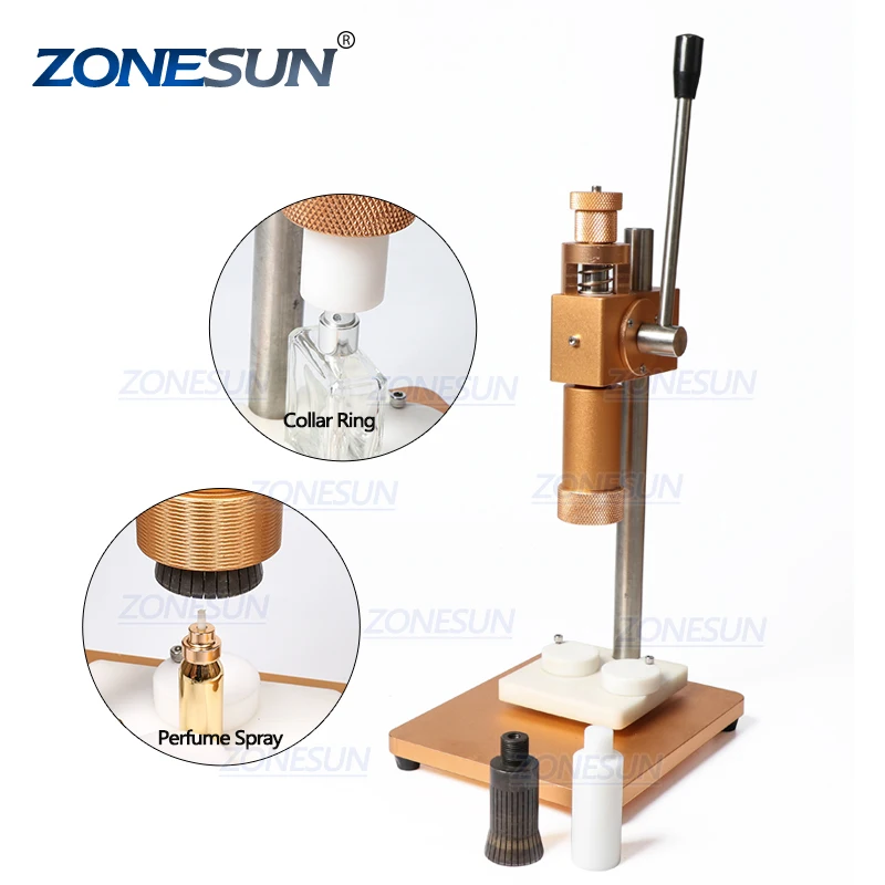 

ZONESUN Perfume Bottle Crimping Machine Vial Crimper Metal Press Machine Perfume Bottle Crimper Spray Crimper