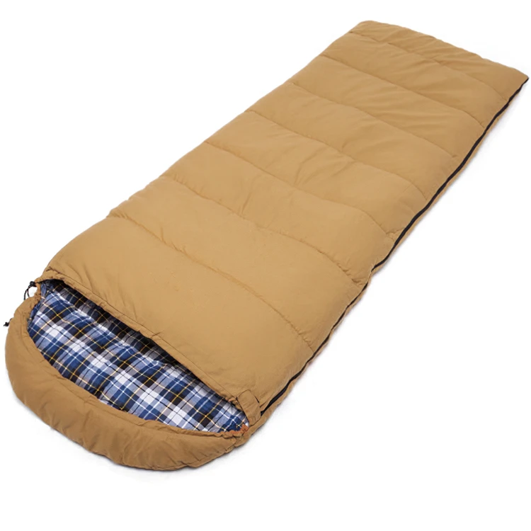 

Custom Heavy Duty Cotton Canvas Shell Fleece Lining Sleeping Bag, Multi colors