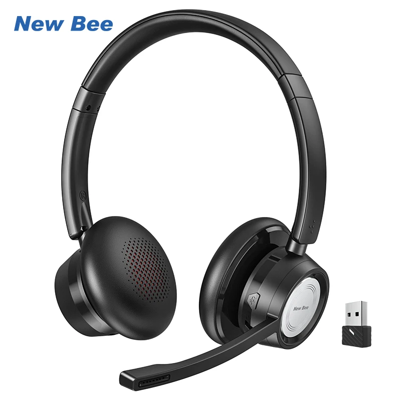 

Custom Wholesale BH58 Wireless Blue Tooth Headset for Call Center Bluetooth Noise Cancelling Headphones Dongle Included