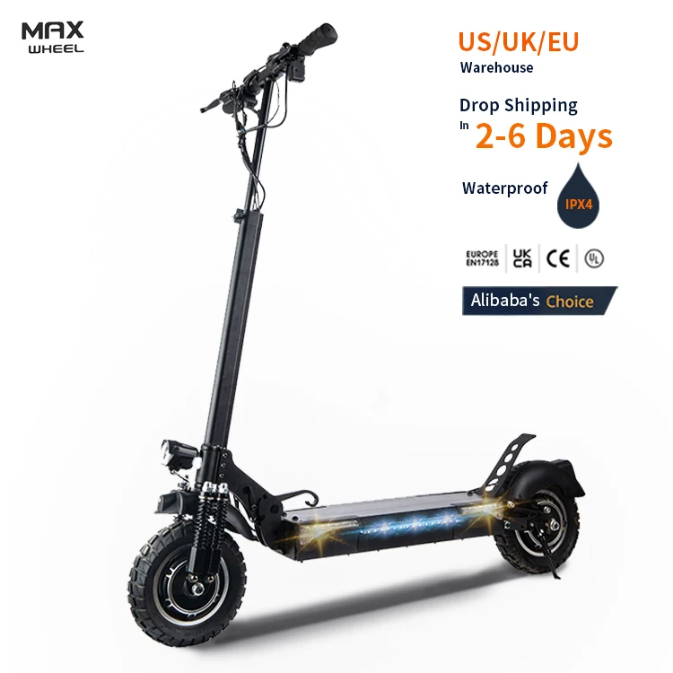 

T4 Dual motor 1000w 10inch electric scooter with chair 48V 12.5aH electric scooter EU UK warehouse DDP Electric disc brake