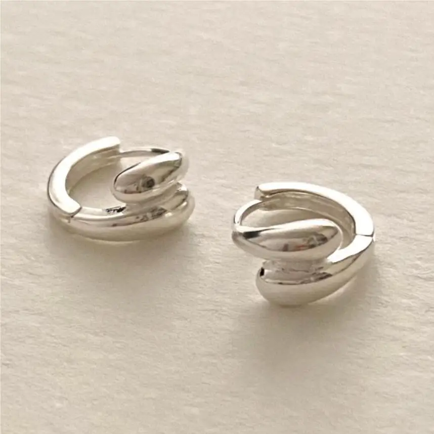 

VIANRLA 925 Sterling Silver Jewelry Earrings Minimalism Hug Earrings 18k Gold Plated Earring For Women Free Laser Logo Wholesale